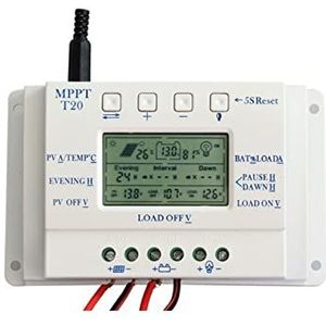 Zonne-laadregelaar, Zonne -controller PWM 12/2 4V 20A Zero Level Solar Charging Street Light Controller T20