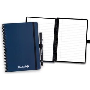 Bambook Veluwe Colourful Notitieboek - Navy - A5 - Lined - Uitwisbaar notitieboek, herbruikbaar notitieblok, Duurzaam Whiteboard Schrift - Inclusief Gratis Pen & Bambook App