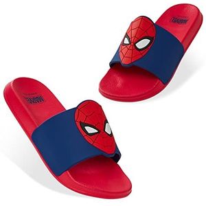 Marvel Jongens sliders maten 10-2 Spiderman Kids antislip vakantie reizen officiële merchandise cadeaus voor jongens (Rood/Blauw, 10 UK)