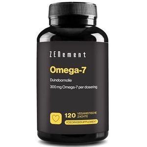 Omega‑7 – Vegan – 1200 mg Duindoornolie met 300 mg Omega‑7 (Palmitoleïnezuur) per Dagelijkse Dosis – Softgels – 2 Maanden Gebruik – Zenement