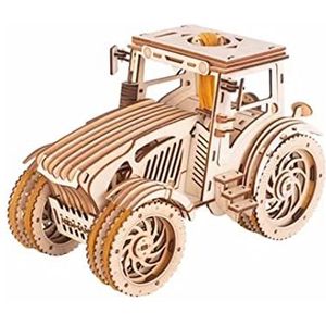 3D-puzzel 3D houten puzzel DIY-modelbouwsets, puzzel, houten mechanische tractormodelkit om te bouwen for volwassenen en kinderen, gedetailleerd en stevig, rubberen bandmotor, 11x7