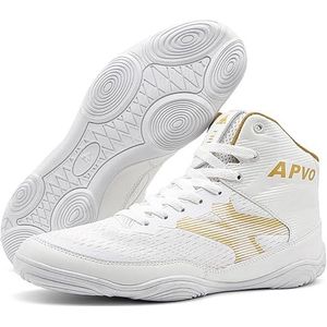 Hiuzylqx Worstelschoenen Heren Lichtgewicht Hoge Top Boks Fitness Sneakers Bokslaarzen voor Tieners Muay Thai Kickboksen Sparren,A,36 EU