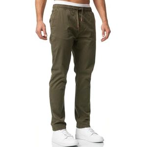 Indicode Heren Osborne Pants | Stoffen broek van 98% katoen Army XL