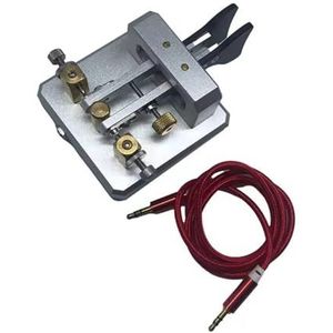 Telegrafische sleutel, 1 set korte golven voor automatische CW-zenders voor telegrafische knop met dubbele schep voor toets CW (zilver)