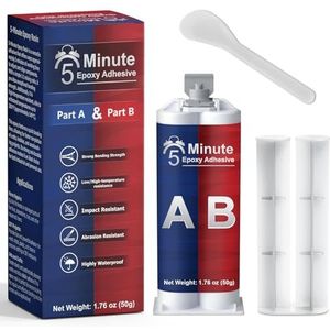 WAN2TLK 5 minuten epoxyharslijm, 50 ml, 2 componenten lijm, transparant, alleslijm, extra sterk voor het lijmen en verzegelen van metaal, kunststof, hout, glas, steen, keramiek