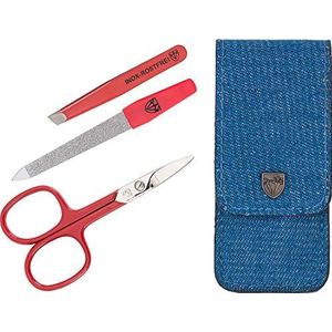 DREI SCHWERTER Germany manicureset 'Kids Collection' nagelset voor kinderen, tieners, meisjes en jongens - merkkwaliteit rood/jeans 3-delig