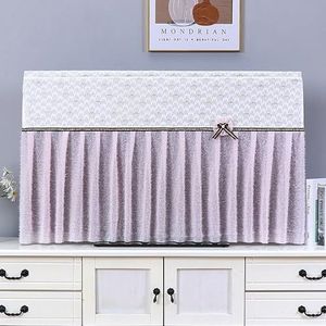 Kanten tv-hoes stofkap, indoor tv/computerscherm stofbescherming, ademende stofhoes met modern design, decor tv stofdichte hoes voor binnen(Color3,60inch)