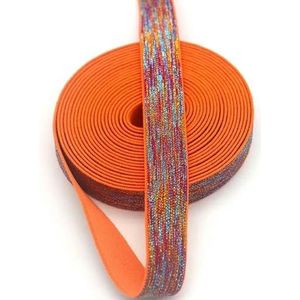 Glitter rubberen elastische band 25 mm kleurrijke streep singels tailleband DIY handgemaakte naaien hoofdtooi kleding tas accessoires-Oranje-25mm-4M