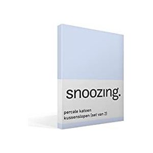 Snoozing - Kussenslopen - Set van 2 - Percale katoen - 60x70 cm - Hemel