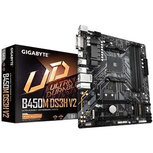 GIGABYTE B450M DS3H V2 mATX Mainboard Sockel AM4 M.2/HDMI/DVI,Zwart