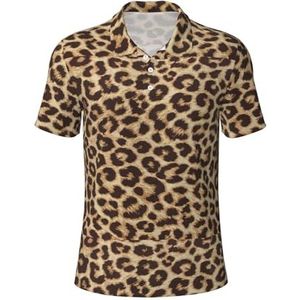 JJPUNGK Luipaard Patroon Print Zomer Polo Shirts Korte Mouw Speciale gelegenheden Casual Uitstapjes, Zwart, 3XL