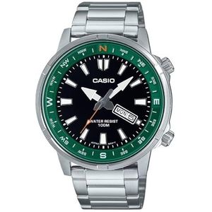 Horloge CASIO Collection - MTD-130D-1A3, Armbandkleur: Zilvergrijs, wijzerplaat zwart, heren