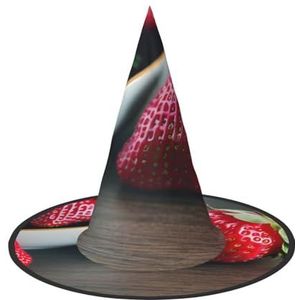 SSIMOO Rode aardbei Halloween feesthoed, grappige Halloween-hoed, brengt plezier op het feest, maak je de focus van het feest