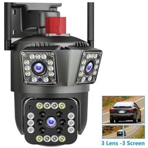 Camera's voor huisbeveiliging 12MP 6K WiFi-beveiligingscamera 8X zoom bewakingscamera met drie lenzen Auto Tracking 8MP IP-camera Smart Home draadloze CCTV-camera met bewegingsdetectie (Color : 1, S