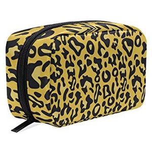 cosmetische tas Leopard Print Geel make-up zip zakje