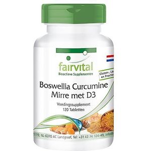 Fairvital | Boswellia Tabletten Met Curcumine, Mirre En Vitamine D3 - Hoog Gedoseerd - 120 Tabletten