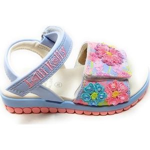 Lelli Kelly Eloise sandalen voor meisjes, ergonomische rubberen zool, bloemenversieringen, leren zool en gadgets, Lila, 30 EU