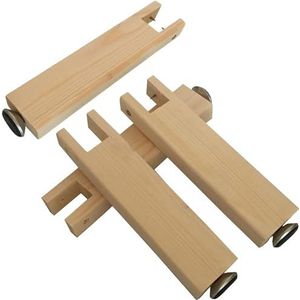 Set van 4 verstelbare meubelpoten, slaapbank lattenbodem steunpoten, massief houten meubelpoten, grenen vervangende bedframe fittingen met schroeven tafel- en stoelpoten(Size:37cm/14.6in)