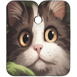 Kapperscape kat met grote ogen tondeuse cape professionele kapperskap verstelbare kapsalon cape voor kapperswinkels kappers huishouden 140 x 168 cm