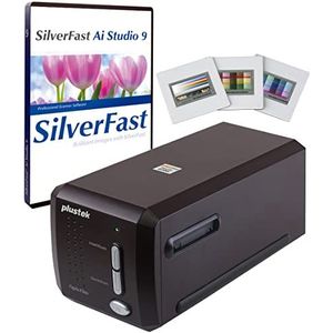 Plustek OpticFilm 8300i Ai Film Scanner - Converteert 35mm Film & Slide in Digitaal, Bundel SilverFast Ai Studio 9 + QuickScan Plus, inclusief Advanced IT8 Calibration Target (3 Slide)