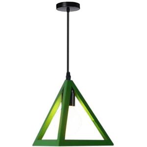 LANGDU Amerikaanse industriële kroonluchter E27 enkele kop hanglampen in hoogte verstelbare hanglamp for keukeneiland studeerkamer woonkamer bar (Color : Green)