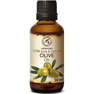 Olijfolie 50ml - 100% Puur Natuurlijke Basisolie - Dragerolie - Rijk aan Mineralen & Vitamines voor Intensieve Huidverzorging - Massage - Wellness - Maken van Eigen Cosmetica - Ontspanning - Beauty - Anti-Rimpels - Anti-Aging
