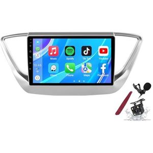 Android 14 Autoradio Stereo voor H-yundai Solaris 2 Verna (2016-2020) 9-inch Touchscreen Multimediaspeler met Draadloze Carplay GPS Navigatie FM RDS Bluetooth 5G-WiFi SWC DSP,M100s