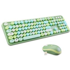MOFII - Sweet Pack Wireless Gaming Mouse Toetsenbord Franse lay-out (AZERTY) WiFi 2,4 GHz - PC Windows - Groen
