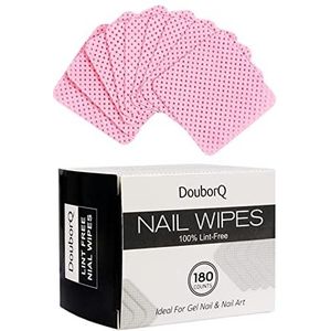 Ruilonghai Wipes for Gel Nails 180 Stuks Nail Polish Remover Pads 100 Lint Free Absorberende Wipes Gel Nail Polish Cotton Fabric Pad Wipe-Pink