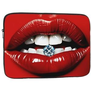 Rode Lippen Met Diamant Laptop Case Laptop Sleeve Laptop Tas Shockproof Beschermende Aktetas Dragen Laptop Cover 17 inch