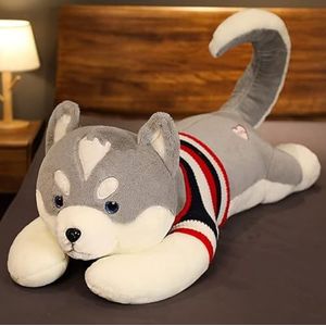 100-150cm groot formaat Husky Pluche Speelgoed Knuffel Dier Hond kussen Mooi cadeau voor kinderen Meisjes Kawaii Present-130cm, grijs