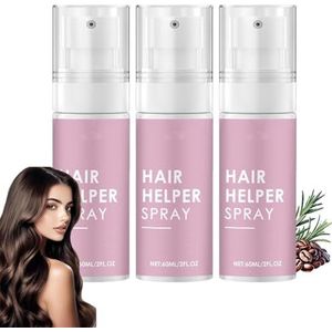 Hair Helper Spray Haargroeiserum, natuurlijke reparatie van dunner wordend haar, haarbehandeling voor dikker haar, olie voor droog, beschadigd haar, haargroeispray, haarversterkend (3 stuks)