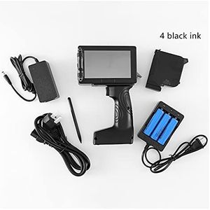 Handheld Inkjet -printer Handheld Inkjet Printer 40 Taalafstand Datum Label Draagbare Variabele Print 60 0DPI Intelligente inkjet printer machine Niet gemakkelijk te vervagen(1set with 4Black Ink)