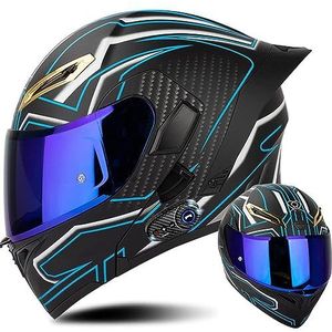 Motor Bluetooth-helm, ECE-goedgekeurde helm Bluetooth modulaire motorhelm, integraalhelm opklapbare helm, opklapbare motorhelmen Helmen S ~ XXL