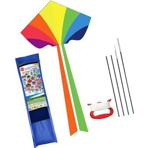 Qianly Enorme vlieger speelgoed sport vlieger dierlijke vorm cartoon met touw stof vliegers buiten vliegen vlieger spel voor reizen tuin buitensporten, D