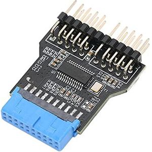 USB 3.0 19-pins Naar Dubbel 9-pins, USB 3.0 19-pins Moederbordadapter -20 Tot 75 ℃ Werkend 480 Mbps USB3.0 19-pins Vrouwelijke Driver voor Kantoor