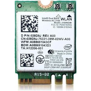 HighZer0 Electronics Wireless-AC 3160 Legacy Wi-Fi Adapter | 433Mbps WiFi with Bluetooth 4.0 | 2.4GHz & 5GHz Network Card | Supports Intel AMD Linux & Windows | 3160NGW Wireless Adapter