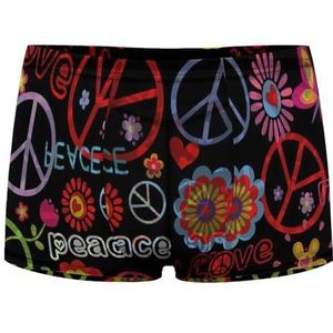 Hippie Vredessymbool Bloem Bloemen Heren Boxer Slips Sexy Shorts Mesh Boxers Ondergoed Ademend Onderbroek Thong