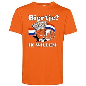 T-shirt Biertje? Ik Willem | Koningsdag kleding | oranje t-shirt | Oranje | maat M