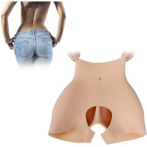 Adima Siliconen Butt Lifter Panty Open Kruis Butt Lift Pads Hip Enhancer Ondergoed voor Cosplay Drag Queen,Bruin,One Size