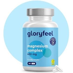 Magnesiumcomplex 400 mg - 365 capsules - Premium 5-in-1: Bisglycinaat, Citraat, Oxide, Malaat & Ascorbaat - Elementair Magnesium, Bioactief & Hoge Dosis - Laboratorium getest en zonder additieven