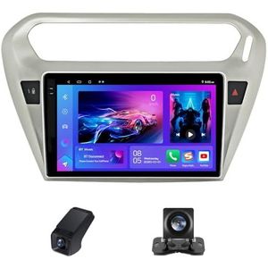 Android 14 autoradio geldt voor Peugeot 301 Citroen C-Elysee CElysee 2012-2016 met Carplay Android Auto 4GLTE 5GWiFi 9 inch autoradio 2 Din met stuurbediening achteruitrijcamera(C20Plus)