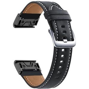 LUGEMA 22 Mm Lederen Sport Vervangende Horlogeband Compatibel Met Garmin Fenix ​​7 6 Pro 5 MARQ EPIX Approach S62 945 Armband Easy Fit Horlogeband (Color : Black si, Size : For Approacg S62)