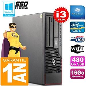 Fujitsu PC Esprimo E700 E90 + SFF Core I3-2120 RAM 16 GB Disk 480 Go SSD Wifi W7