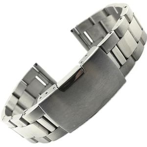 LQXHZ Roestvrij Stalen Metalen Horlogeband Armband 16mm 18mm 20mm 22mm 24mm 26mm 28mm 30mm Horloge Band Polsband Zwart Zilver Goud Riem (Color : Silver, Size : 18mm)