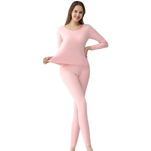 Thermo-ondergoed voor dames, lange onderbroek, thermische set, Roze Xxxl, Pink XXXL