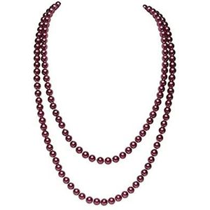 Veer Hoofdband 1920s partij flapper meisje veer hoofdband parel ketting oorbellen sigarettenhouder handschoenen Gatsby-accessoires Carnaval Veer Hoofdband (Color : Red necklace, Size : Taille unique