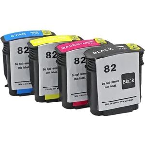 Vervangende inktcartridge 82XL for Designjet 10ps 120nr 20ps 500 500Plus 500ps 50ps 510 800 800ps 815 820 printer(One set (4 colours))