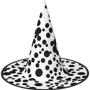 SSIMOO Zwart-witte grote stip Halloween-feesthoed, grappige Halloween-hoed, brengt plezier op het feest, maak je de focus van het feest