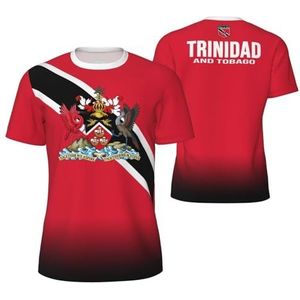 Sport Mesh T-Shirt Trinidad en Tobago Vlag voor Running Bike Voetbal Tennis Voetbal Fitness Tees 3D Gedrukt, Meerkleurig, S